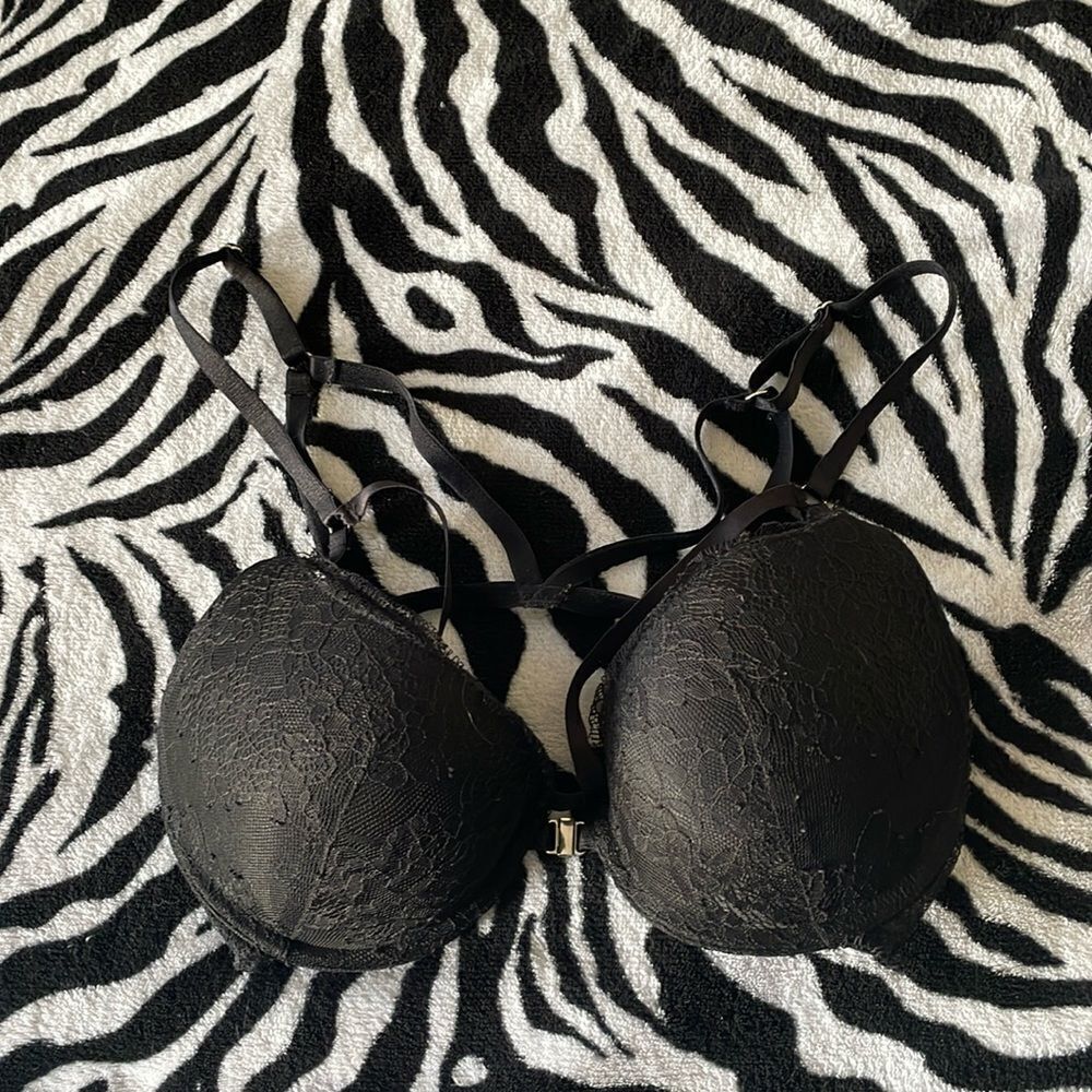 Maiden form lace black underwire bra size 32 D sexy lingerie underwear